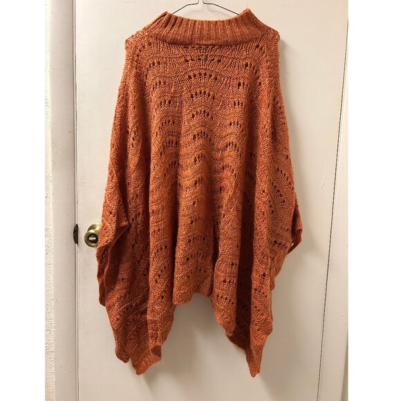 Orange Threaded Poncho - Picture 2 of 4